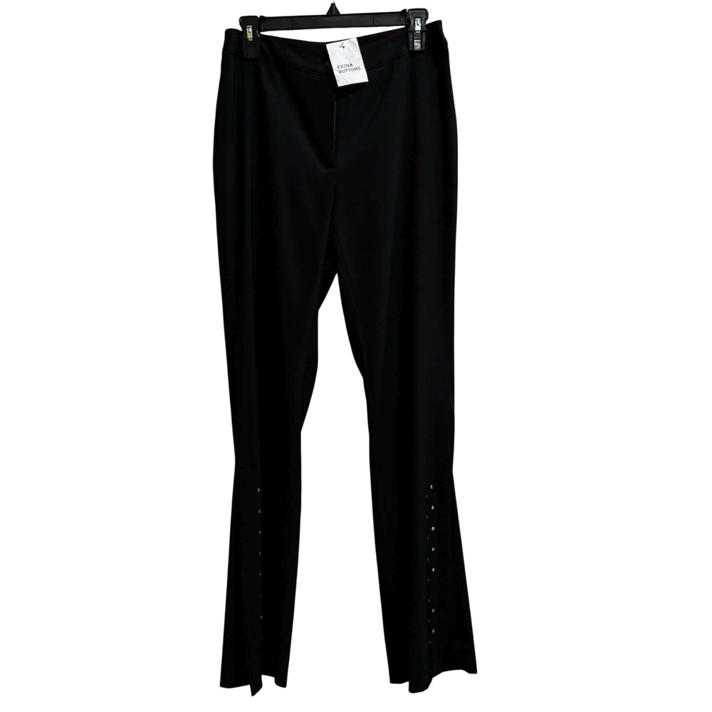 Blushe Impressions Pants Womens 8 Black Studded Lace Slit Dress Trousers